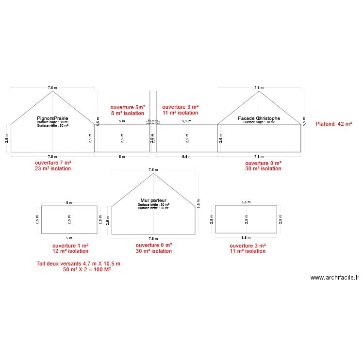 développé de la maison. Plan de 0 pièce et 0 m2