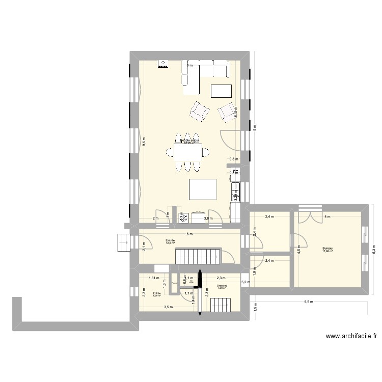 L'école des Vincents (projet 1). Plan de 25 pièces et 294 m2