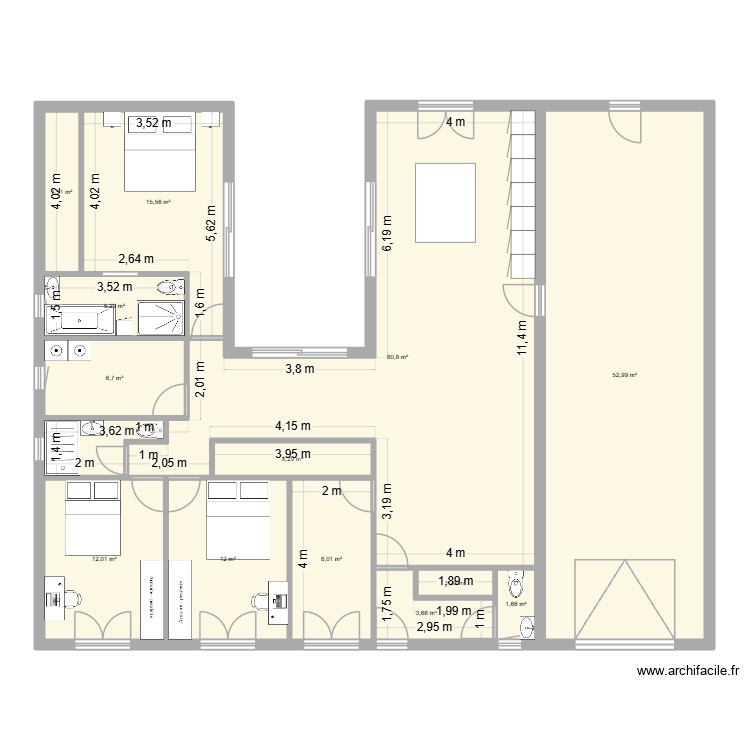 plan 3. Plan de 0 pièce et 0 m2