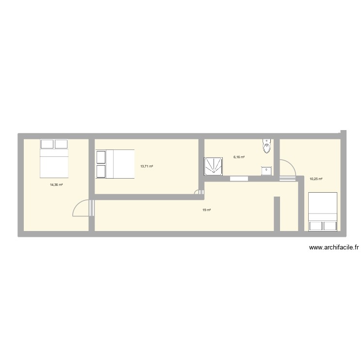 &eacute;tage. Plan de 0 pièce et 0 m2