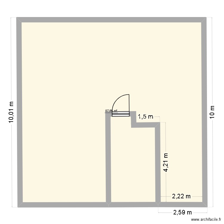 rez-de-chaussée. Plan de 1 pièce et 88 m2