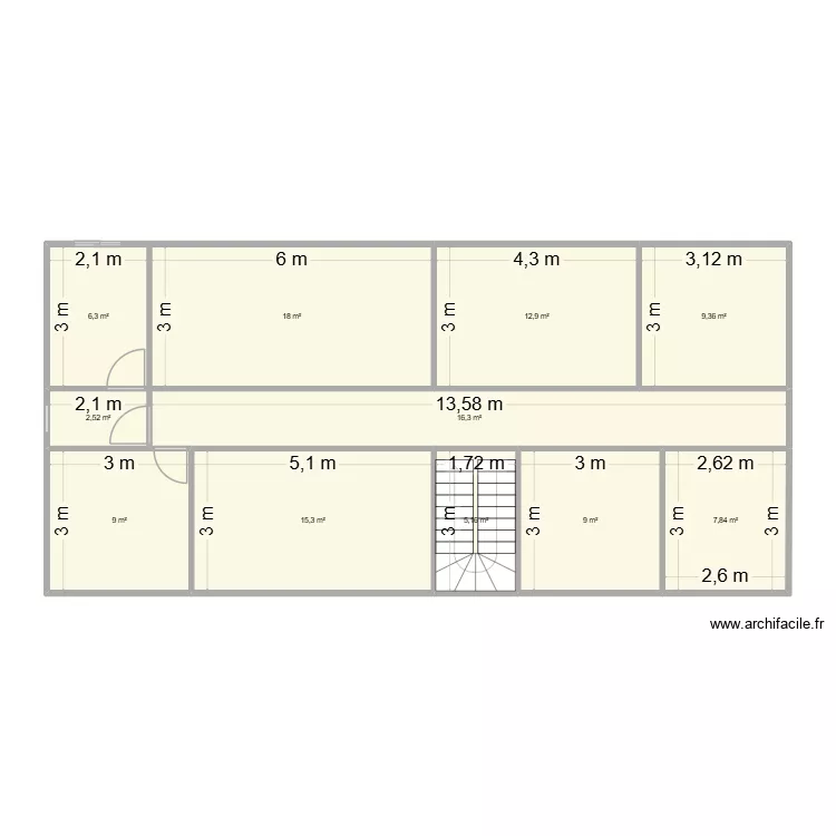 bureau. Plan de 11  et 112 m²