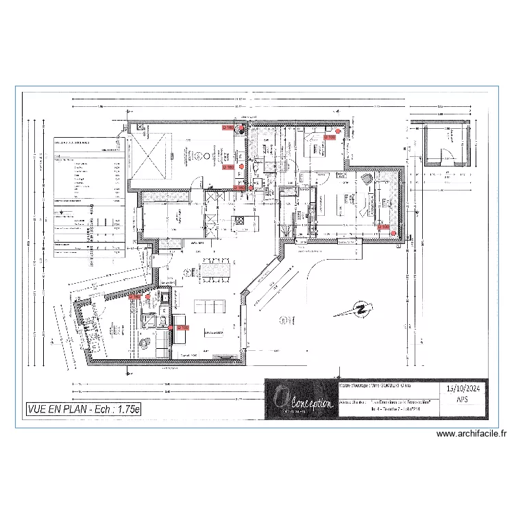 GOMBERT SORTIE DE TOIT. Plan de 
