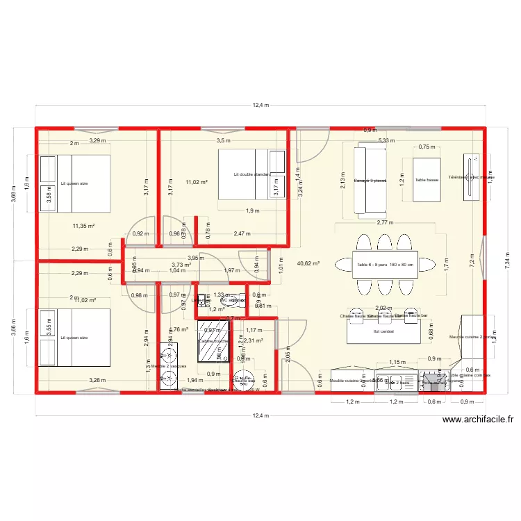 Maison 3 CH. Plan de 8 et 86 m² Maison 3 CH. Plan de 8 et 86 m²