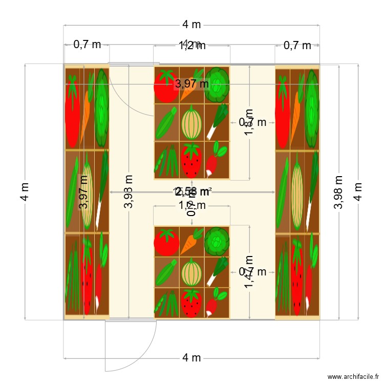 JARff. Plan de 1 pièce et 16 m2