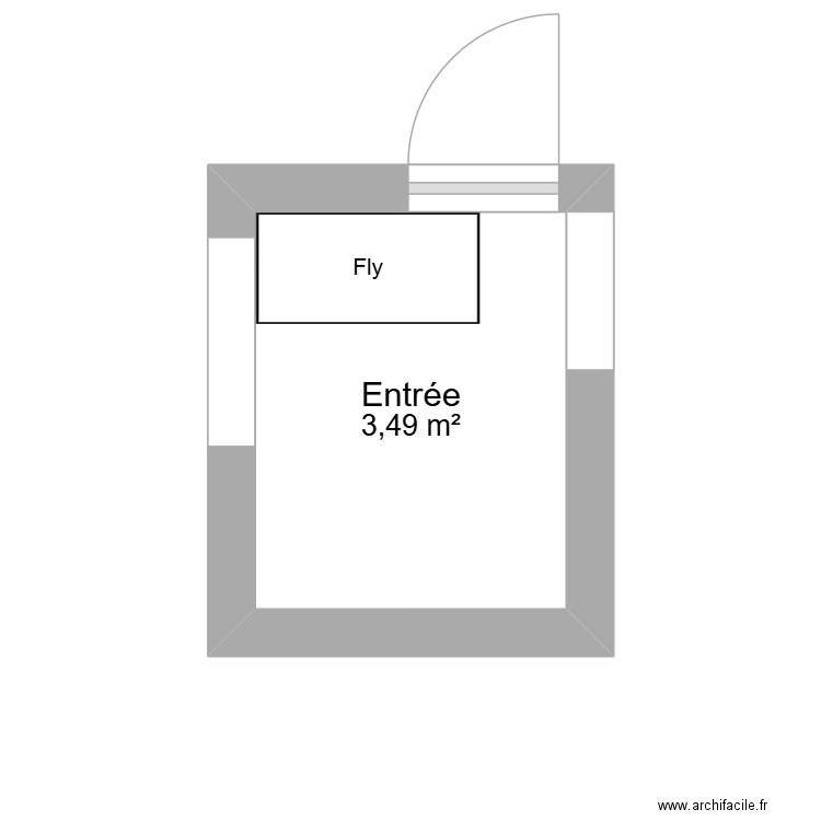 Entrée. Plan de 1 pièce et 3 m2