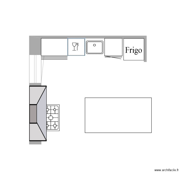 cuisine gite. Plan de 0 pièce et 0 m2