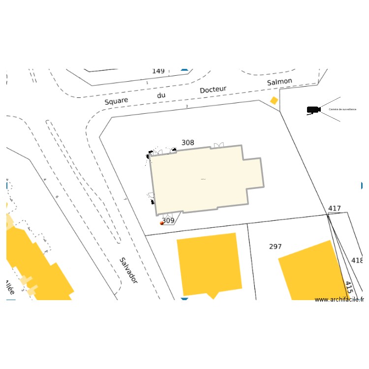 soisson plan de masse. Plan de 1 pièce et 141 m2