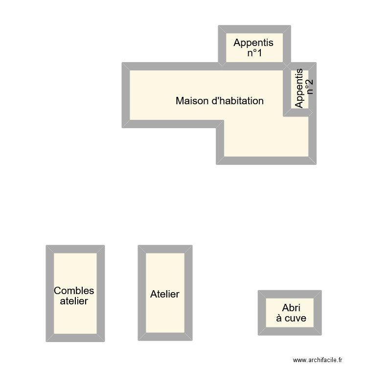 lemaire dependance. Plan de 6 pièces et 25 m2