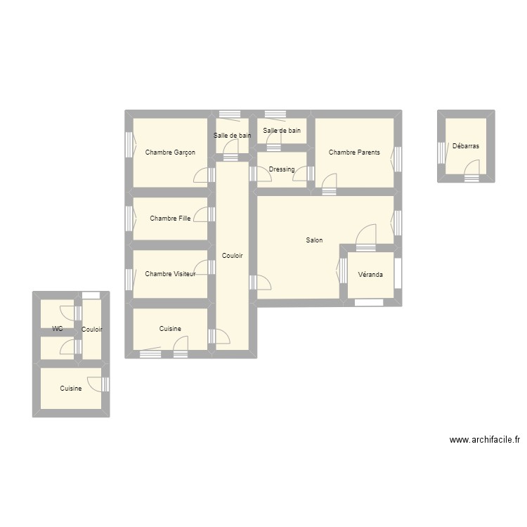 FRANCK Projet. Plan de 15 pièces et 41 m2