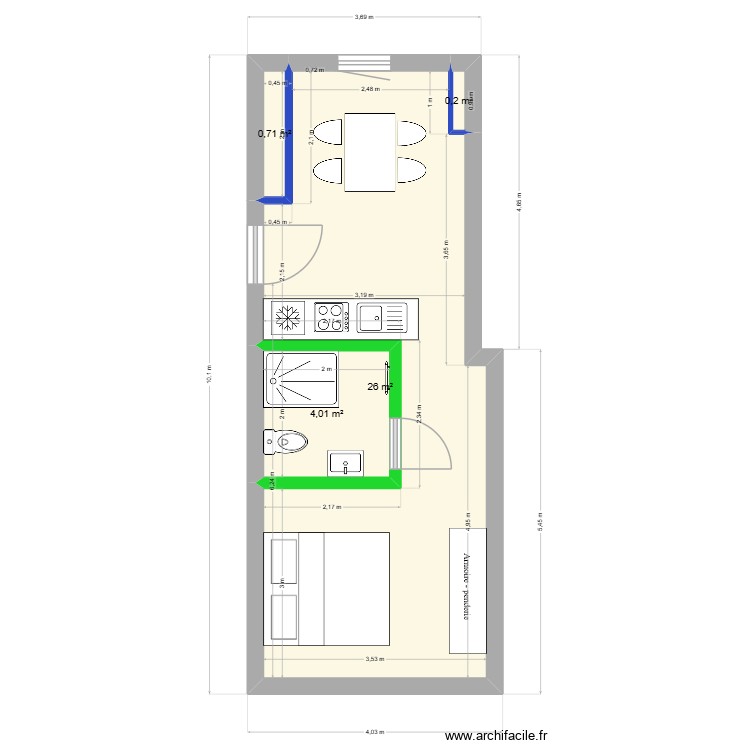 Studio 01.26. Plan de 0 pièce et 0 m2 Studio 01.26. Plan de 0 pièce et 0 m2