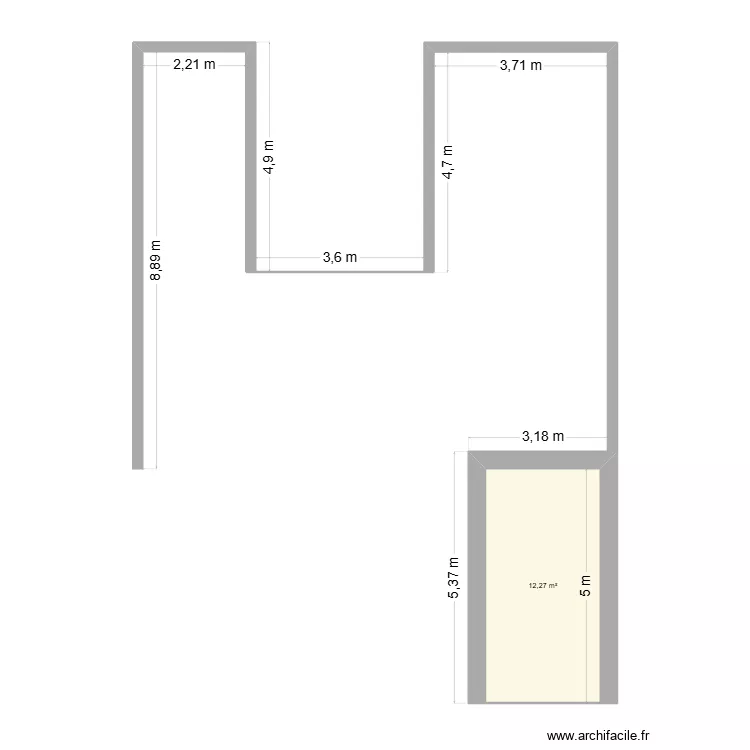 Cloture. Plan de 1  et 12 m²