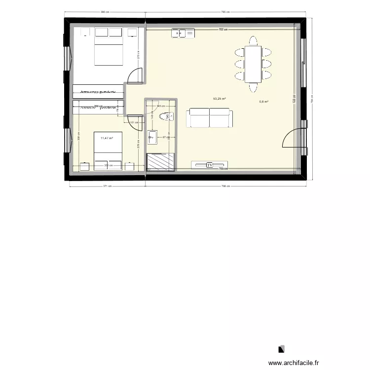 Petite maison. Plan de 