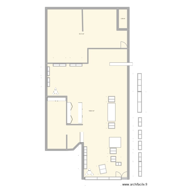 giffon. Plan de 3 pièces et 183 m2