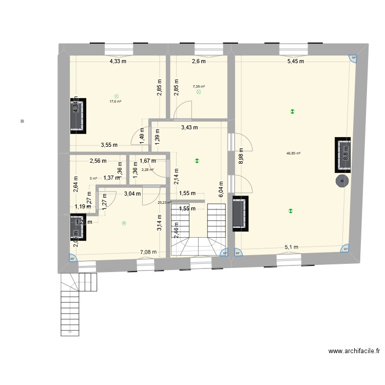 LE CERCLE reno. Plan de 6 pièces et 108 m2