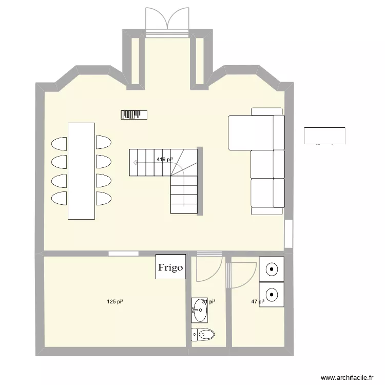 fanny maison. Plan de 4  et 58 m²