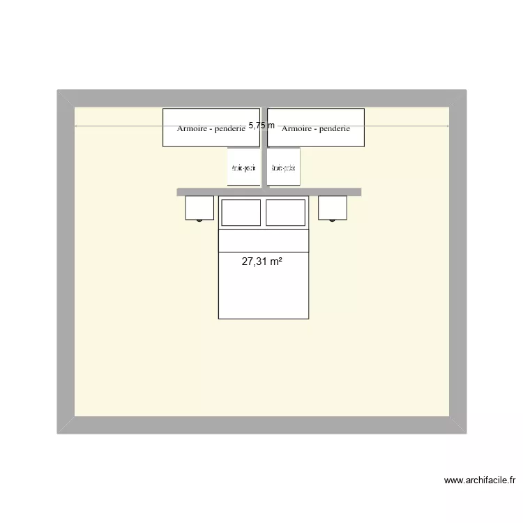chmabre. Plan de 1 et 27 m² chmabre. Plan de 1 et 27 m²