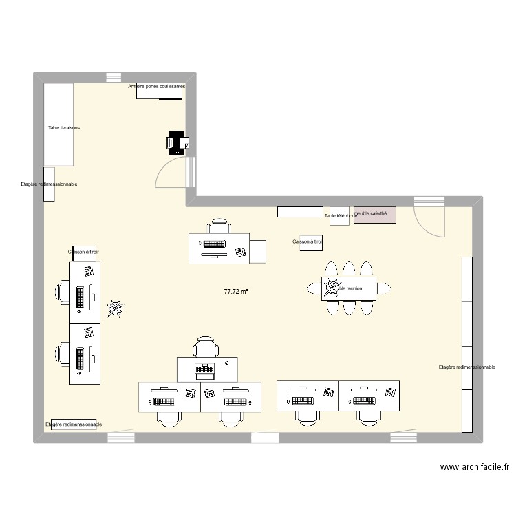 TDC 1. Plan de 1 pièce et 78 m2