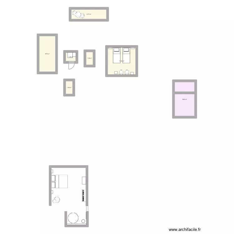 appart3. Plan de 7 et 39 m² appart3. Plan de 7 et 39 m²
