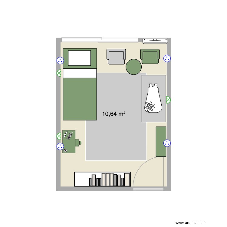 CHBRE BB3. Plan de 1 pièce et 11 m2