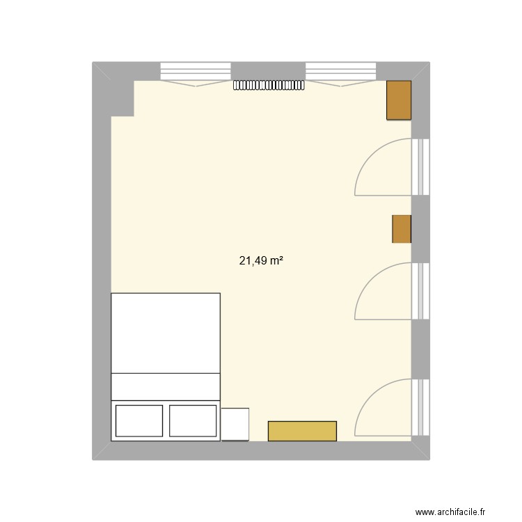 Appart Suresnes 2. Plan de 1 pièce et 21 m2