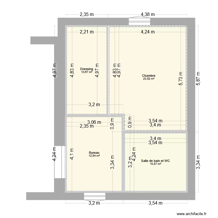 Extension_Murs intérieurs 2. Plan de 4 et 58 m² Extension_Murs intérieurs 2. Plan de 4 et 58 m²