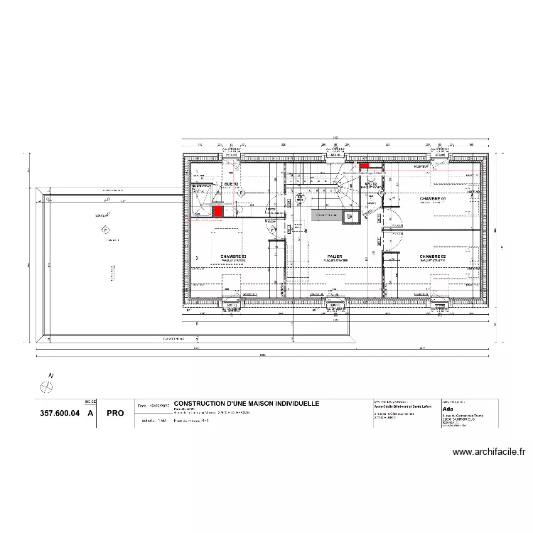 LEFORT - BENEVENT PLAN RESERVATION R+1. Plan de 