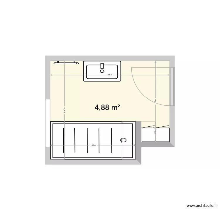 Collie. Plan de 1  et 5 m²