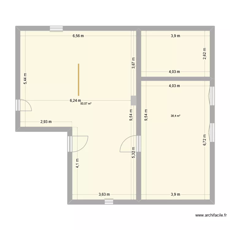 soupente_saint_pierre. Plan de 2  et 87 m²