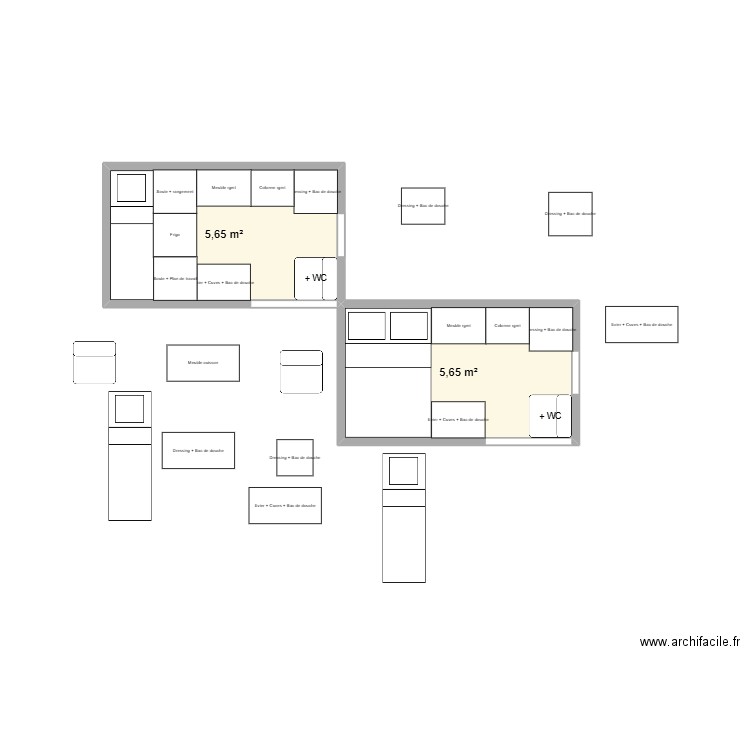 VAN. Plan de 2 pièces et 11 m2