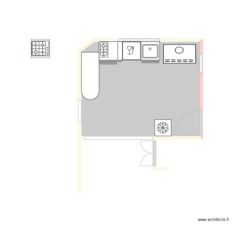 cuisine elssds version 4. Plan de 1 pièce et 12 m2