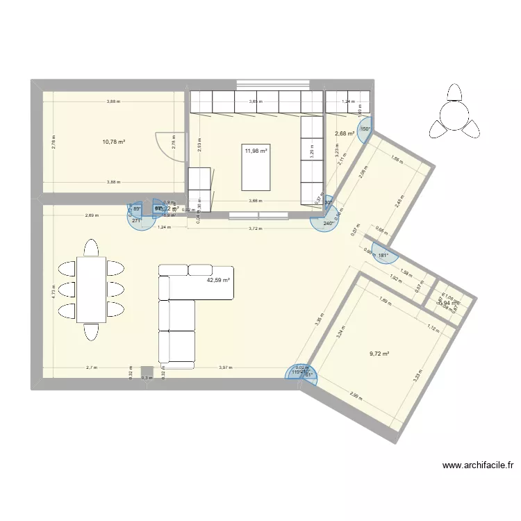 Maison Grisolles - A04. Plan de 7 et 79 m² Maison Grisolles - A04. Plan de 7 et 79 m²