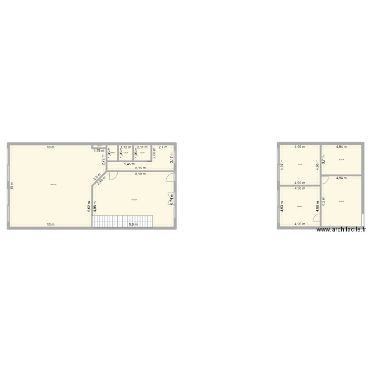 projet dita. Plan de 11 pièces et 295 m2