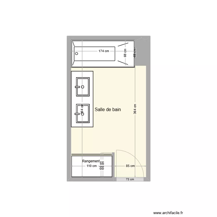 PUJOL SDB existant. Plan de 