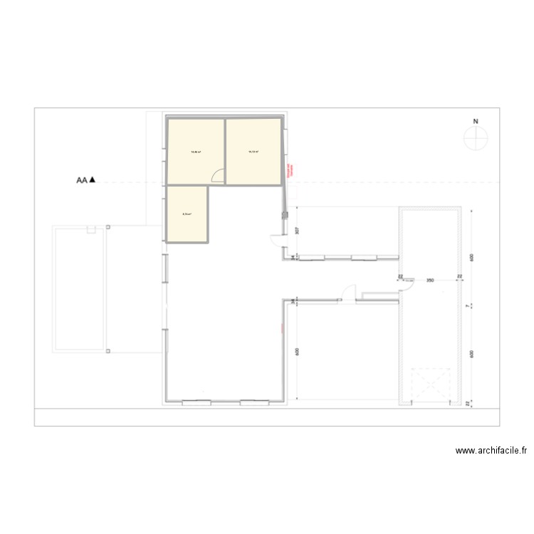 BARBOSA3. Plan de 3 pièces et 37 m2