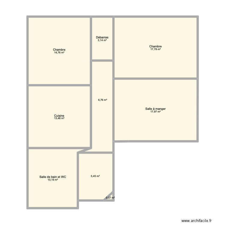 BTS ESF. Plan de 9 pièces et 90 m2