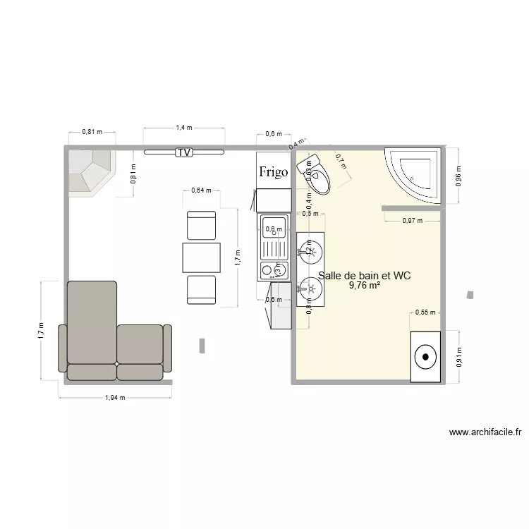 tala. Plan de 1 Pièce et 10 m² tala. Plan de 1 Pièce et 10 m²
