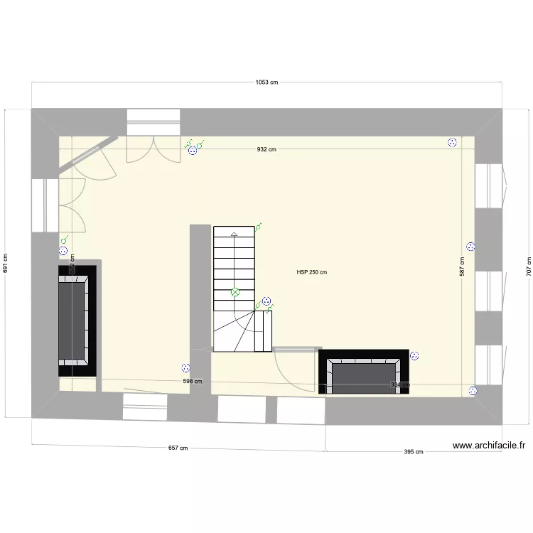 rez de chaussee partie commune  pour &eacute;lectricit&eacute;. Plan de 