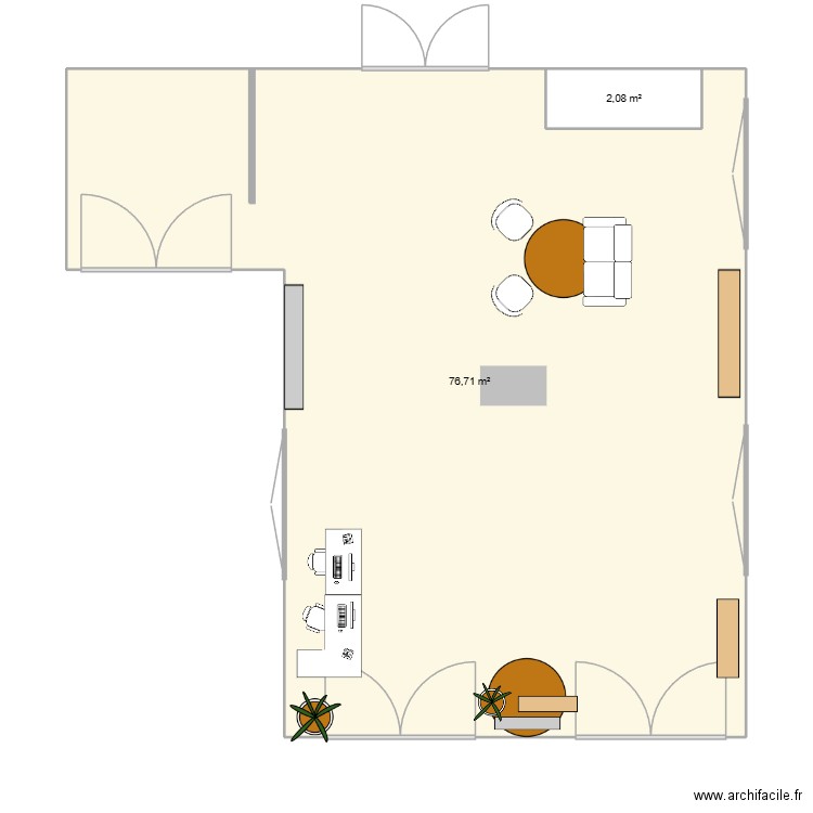Maison HIRAY. Plan de 2 pièces et 79 m2