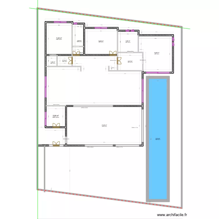 Diamond12 V5 piscine etage. Plan de 