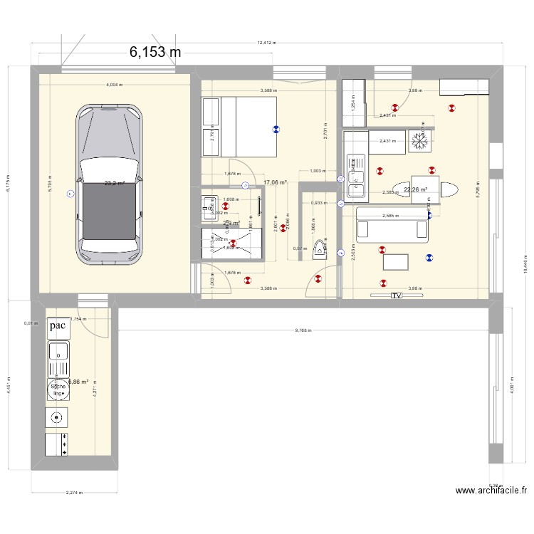 rch 25 bis  futur 4 studio. Plan de 5 pièces et 72 m2