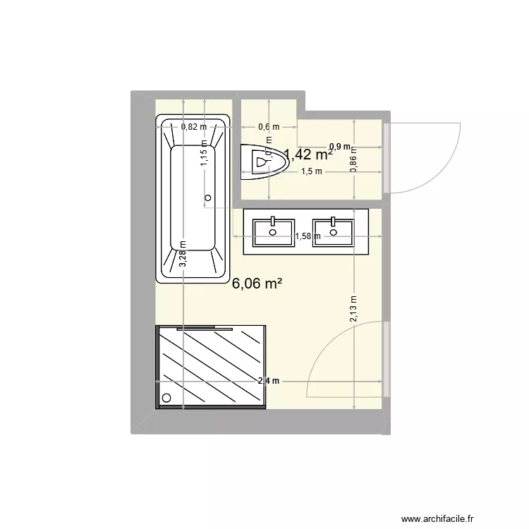 toilettes. Plan de toilettes. Plan de