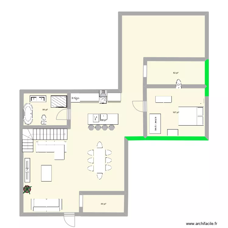 Maison2. Plan de 5  et 115 m²