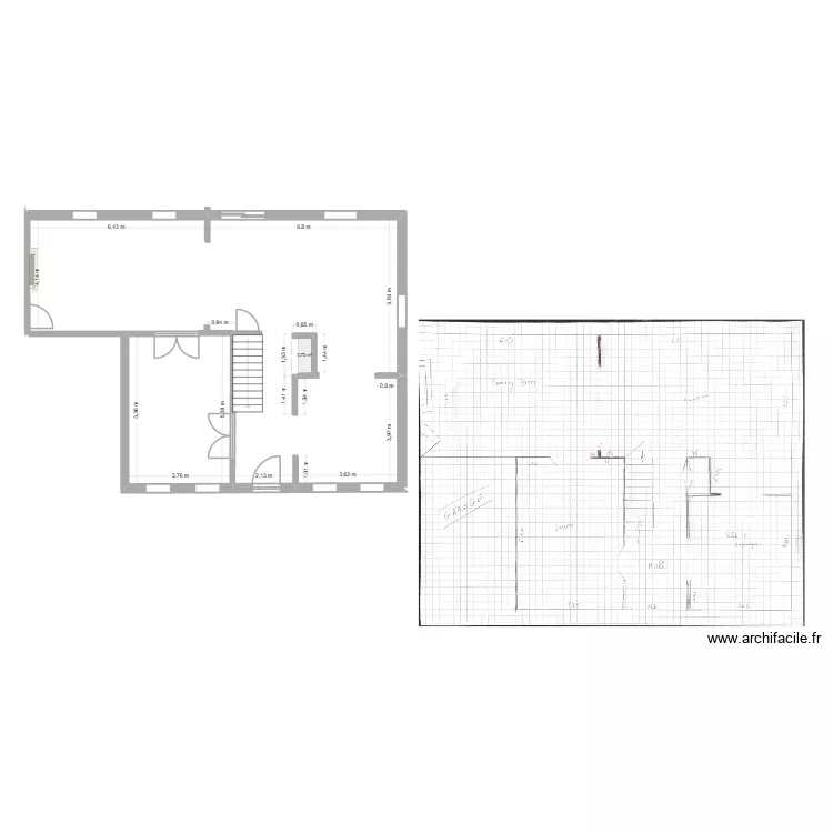 plan pour modif 1. Plan de 1  et 1 m²