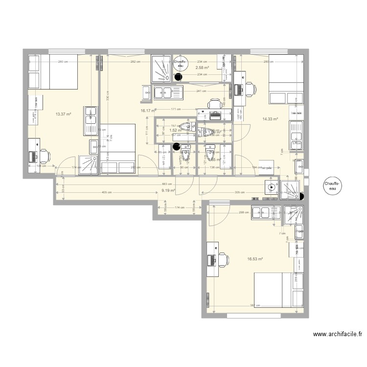 RICHELIEU VF1. Plan de 10 pièces et 78 m2