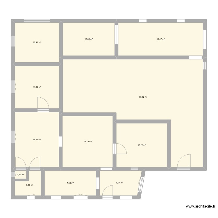 PLAN ACTUEL. Plan de 12 pièces et 165 m2