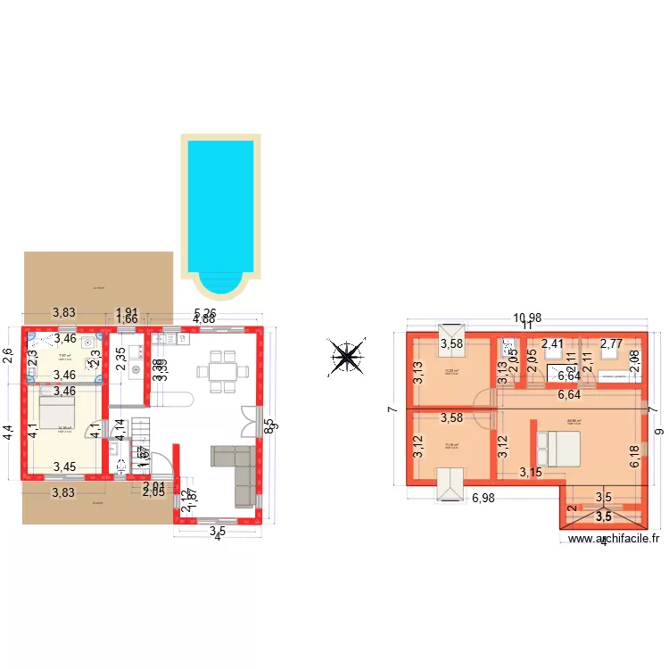 RDC B. Plan de 5 et 91 m² RDC B. Plan de 5 et 91 m²