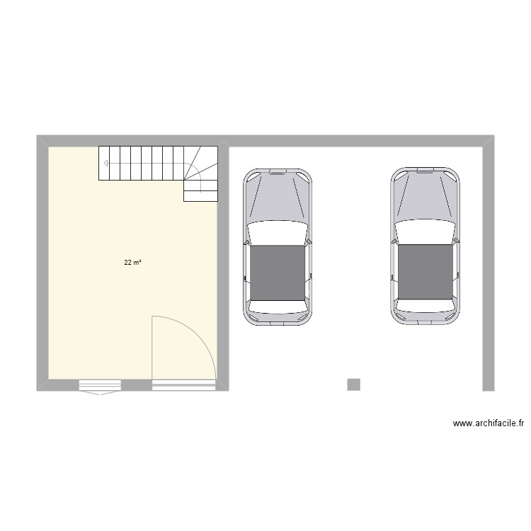 Garage. Plan de 1 pièce et 22 m2