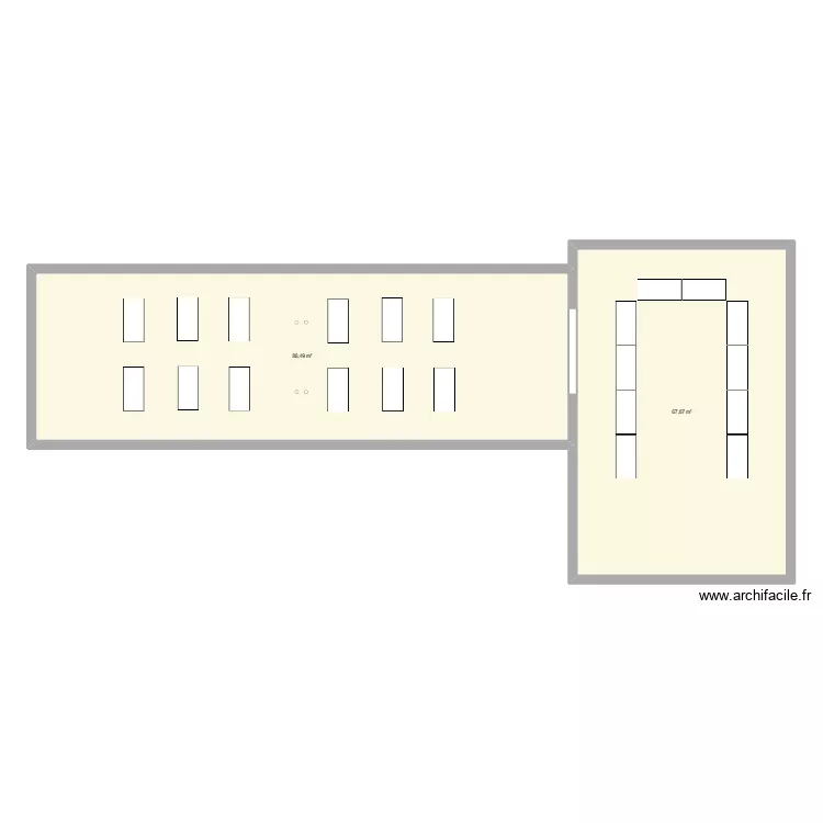 Bel &eacute;tage config classe. Plan de 2  et 156 m²