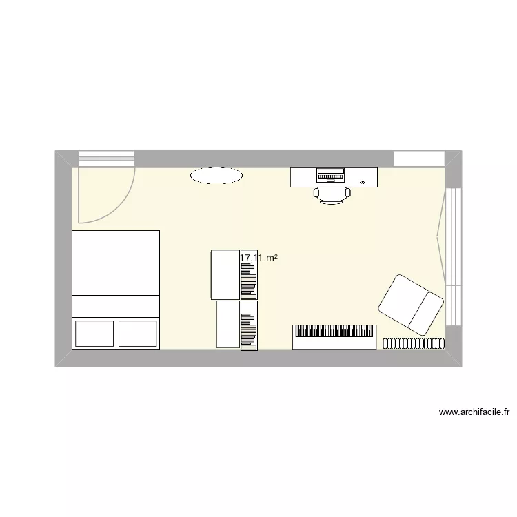 Appart. Plan de 1  et 17 m²